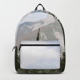 GREEN PINE TREES NEAR MOUNTAIN UNDER WHITE CLOUDS Backpack | Sun, Lovely, Coral, Britght, Clouds, White, Under, Green, Near, Cute 