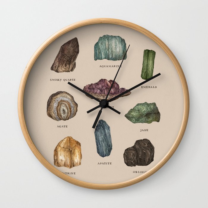 Gems and Minerals Wall Clock