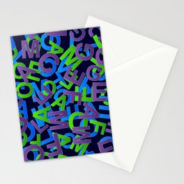 Blue & Purple Color Alphabet Design Stationery Card