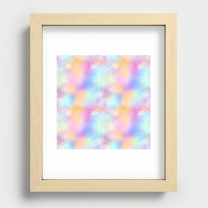 Pretty Holographic Glitter Rainbow Recessed Framed Print
