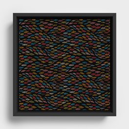 Bohemian Multi-Colored Stitch Framed Canvas