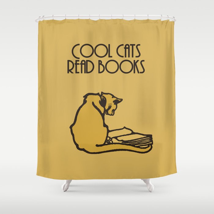 Cool cats read books Shower Curtain
