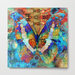 Bright Colorful Butterfly Art by Sharon Cummings Metal Print