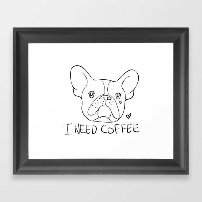 Coffee Pup Framed Art Print