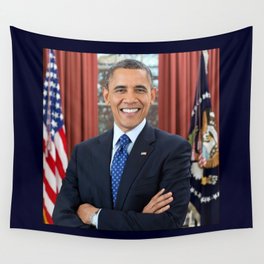 official portrait of Barack Obama Wall Tapestry