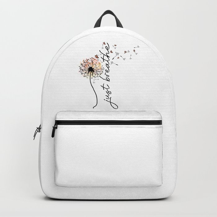 Just Breathe Dandelion Inspirational Backpack