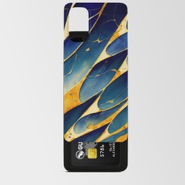 Elegant Blue and Gold Marble Pattern Android Card Case