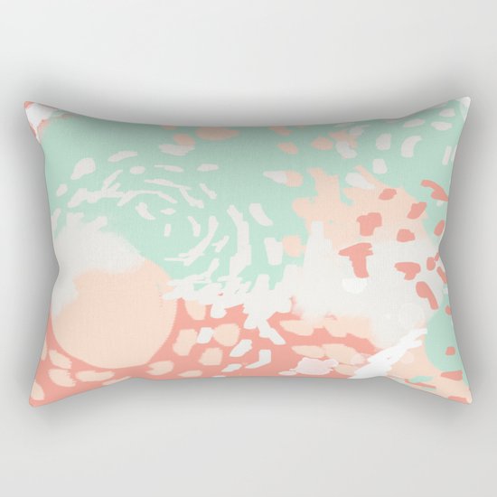 Pippa - Abstract minimal painted pastels painting trendy modern color palette Rectangular Pillow