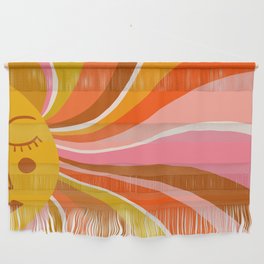 Sunshine Swirl – Retro Ochre Wall Hanging