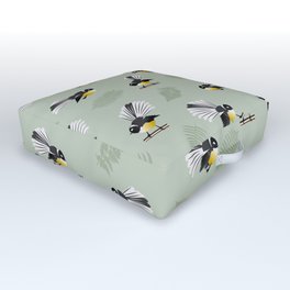 Fantail Bird Pattern Outdoor Floor Cushion