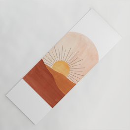 Abstract terracotta landscape, sun and desert, sunrise #1 Yoga Mat