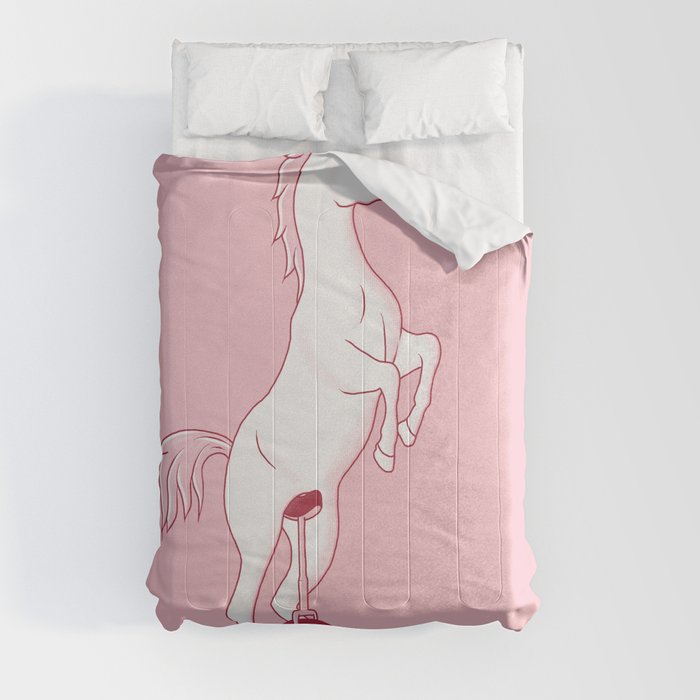 Unicorn on a unicycle - pink Comforter