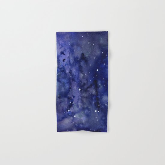 Night Sky Galaxy Nebula Stars Watercolor Space Texture Hand & Bath Towel