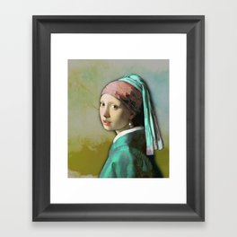 Girl with a Pearl Earring Framed Art Print