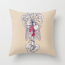 Hearts and Flowers Throw Pillow