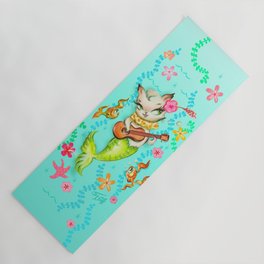 Mermaid Cat with Ukulele Yoga Mat