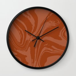 Abstract Swirl Marble (burnt orange) Wall Clock