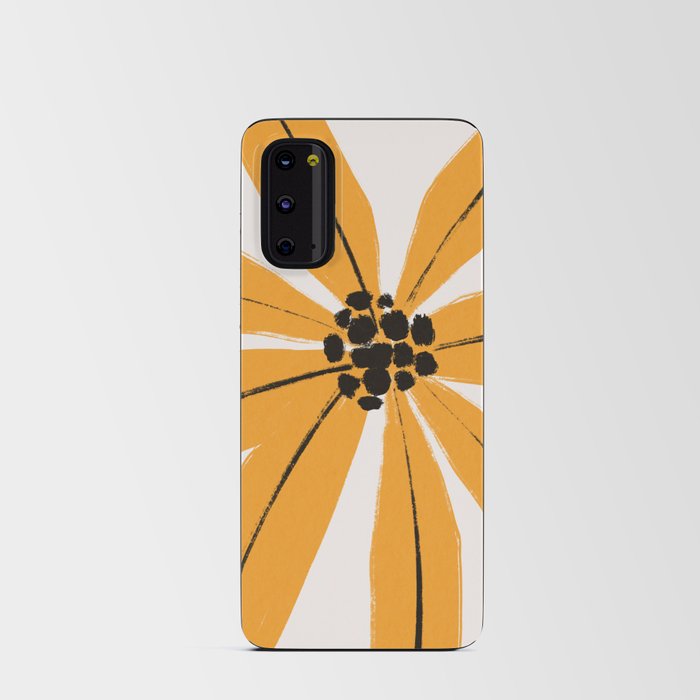 Yellow Flower Earthy Fresh Nature Boho Mid century Android Card Case