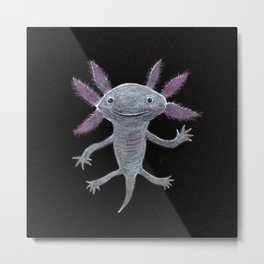 Axolotl Metal Print | Fish, Colored Pencil, Neotenic, Salamander, Pencildrawing, Mexicansalamander, Walkingfish, Gils, Pet, Illustration 