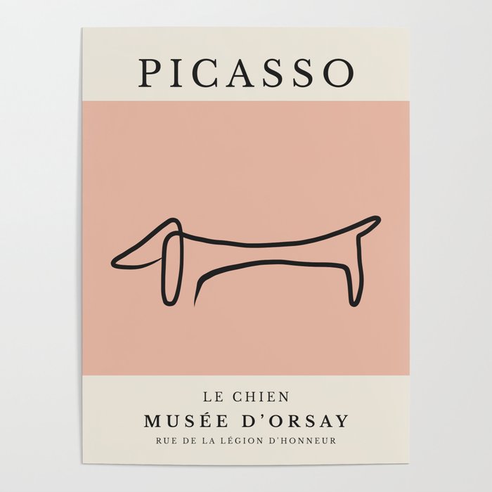 Picasso Exhibition Poster Le Chien Line Art Poster