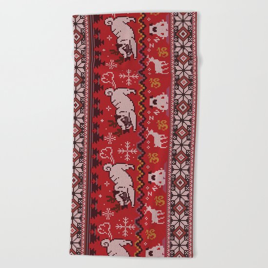 Pugly Yoga X-Mas Beach Towel