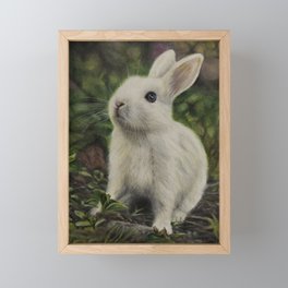 White Rabbit Framed Mini Art Print