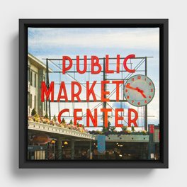 Seattle Pike Place Market Framed Canvas