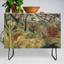 Henri Rousseau Tiger in a Tropical Storm Famous Painting Credenza