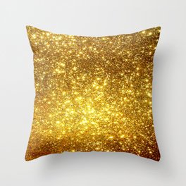 Gold Glitter Trendy Collection Throw Pillow