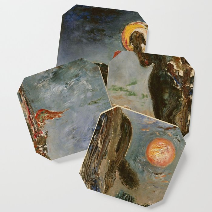 Winged saint on horseback - Gustave Moreau Coaster