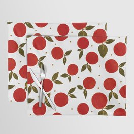 Tangerine pattern - red and olive Placemat