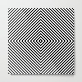 Op-Art Black And White Trippy Psychedelic Pattern 1 Metal Print