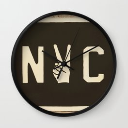 NYC Peace Sign (Color) Wall Clock