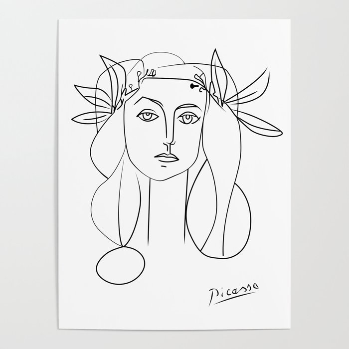 Picasso lady Modern Sketch Picasso Art Modern Minimalist Poster by ...