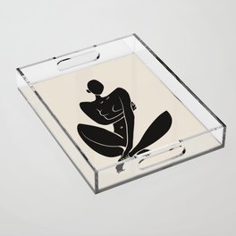 Sitting nude in black Acrylic Tray