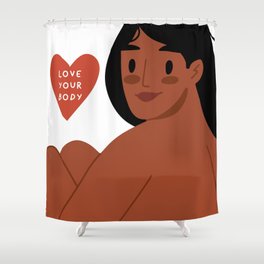 Body positive print Shower Curtain
