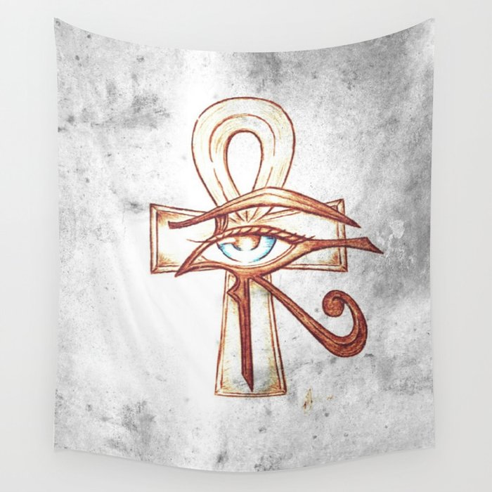 Eye of Horus with Ankh Wall Tapestry by Monica Selva Society6