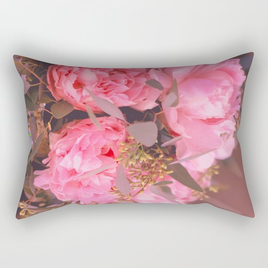 Red Flowers Rectangular Pillow