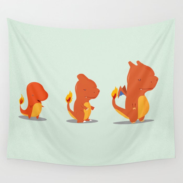 Evolution fire Wall Tapestry