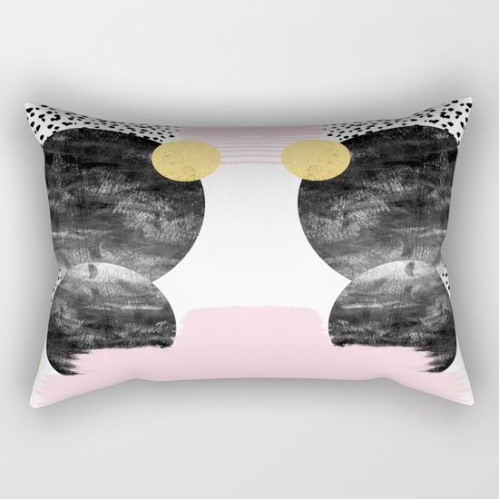 Roussel - pink pastel girly hipster trendy art decor dorm college brooklyn abstract minimal painting Rectangular Pillow