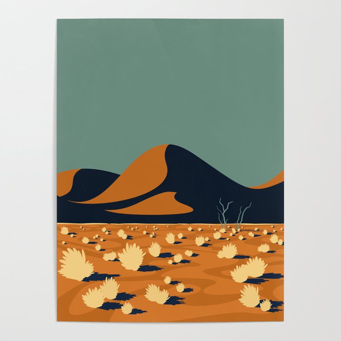 Namib Desert Illustration Poster