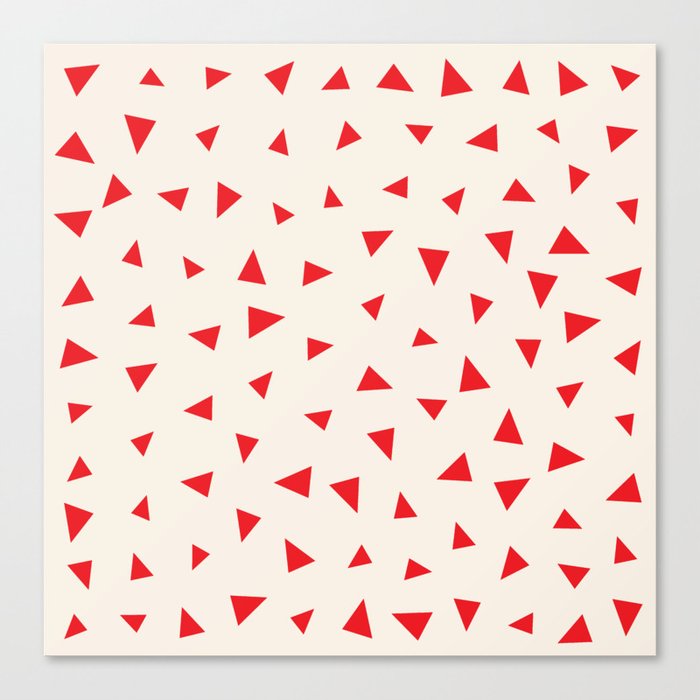 Red Triangles Holiday Pattern Canvas Print