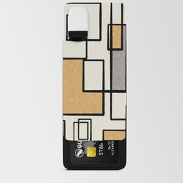 Composition - Mid-Century Modern Minimalist Geometric Abstract in Muted Mustard Gold, Gray, and Cream Android Card Case