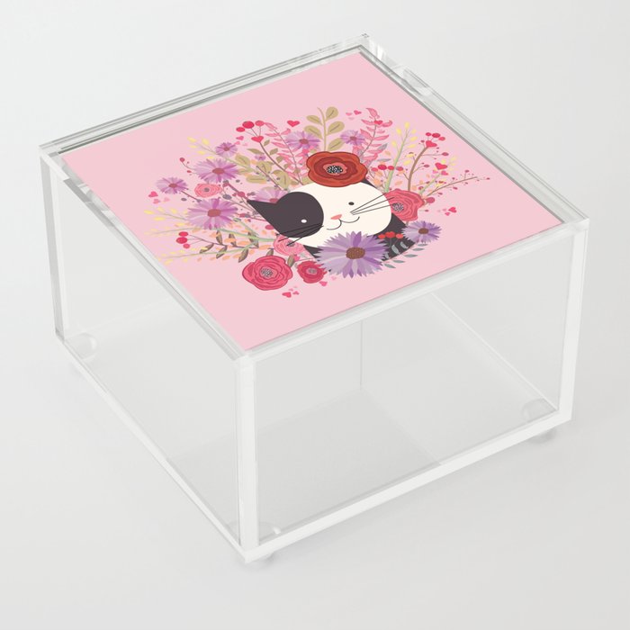 Kitty Bouquet-Pink Acrylic Box