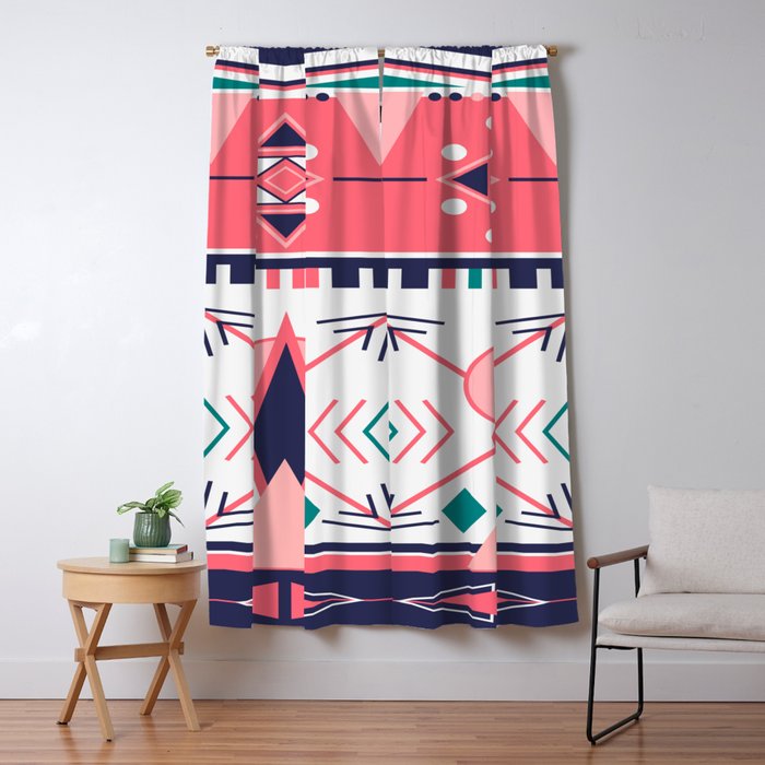 Pink Aztec Print Blackout Curtain By Mallsd Society6