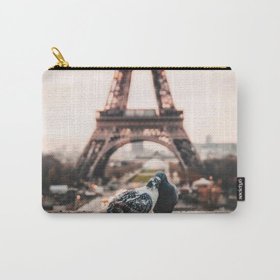 Lover Doves in Paris Carry-All Pouch