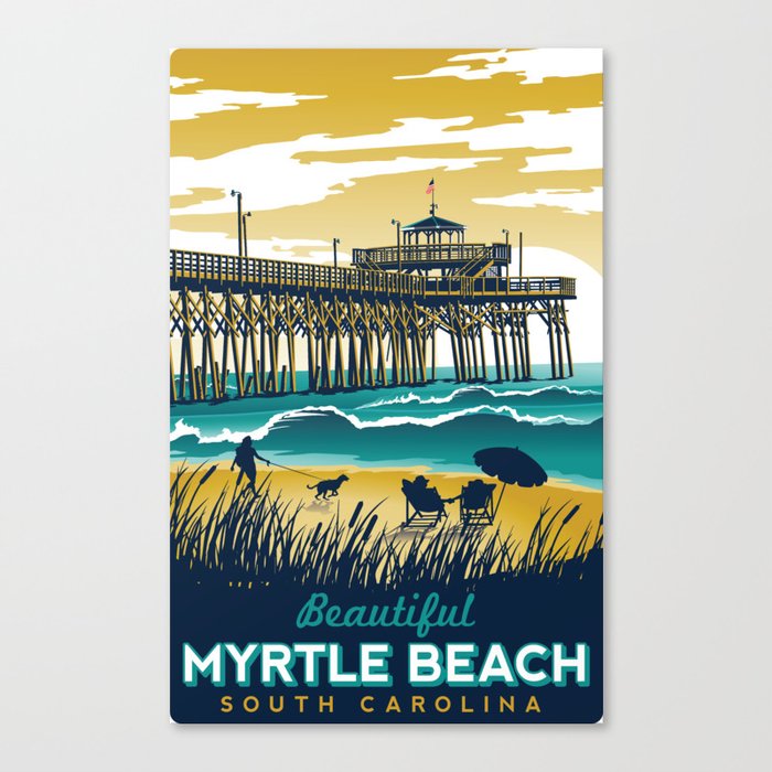 Myrtle Beach South Carolina Vintage travel poster Canvas Print