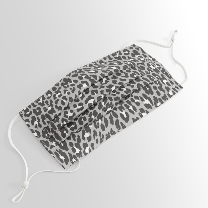 Elegant trendy black white cheetah pattern Face Mask