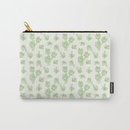 Rue Buds and Leaves Pattern Carry-All Pouch | Vegetation, Flora, Cartoon, Bud, Botanical, Leaf, Plant, Green, Foliage, Greenery 