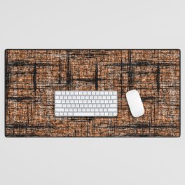 Textured Tweed - Orange Black Desk Mat